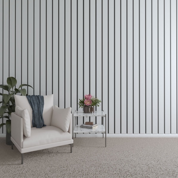Ekena Millwork 48H x 1T Adjustable PVC Slat Wall Panel Kit w/ 4W Slats, Unfinished contains 11 Slats SWP55X48X1000UN - main